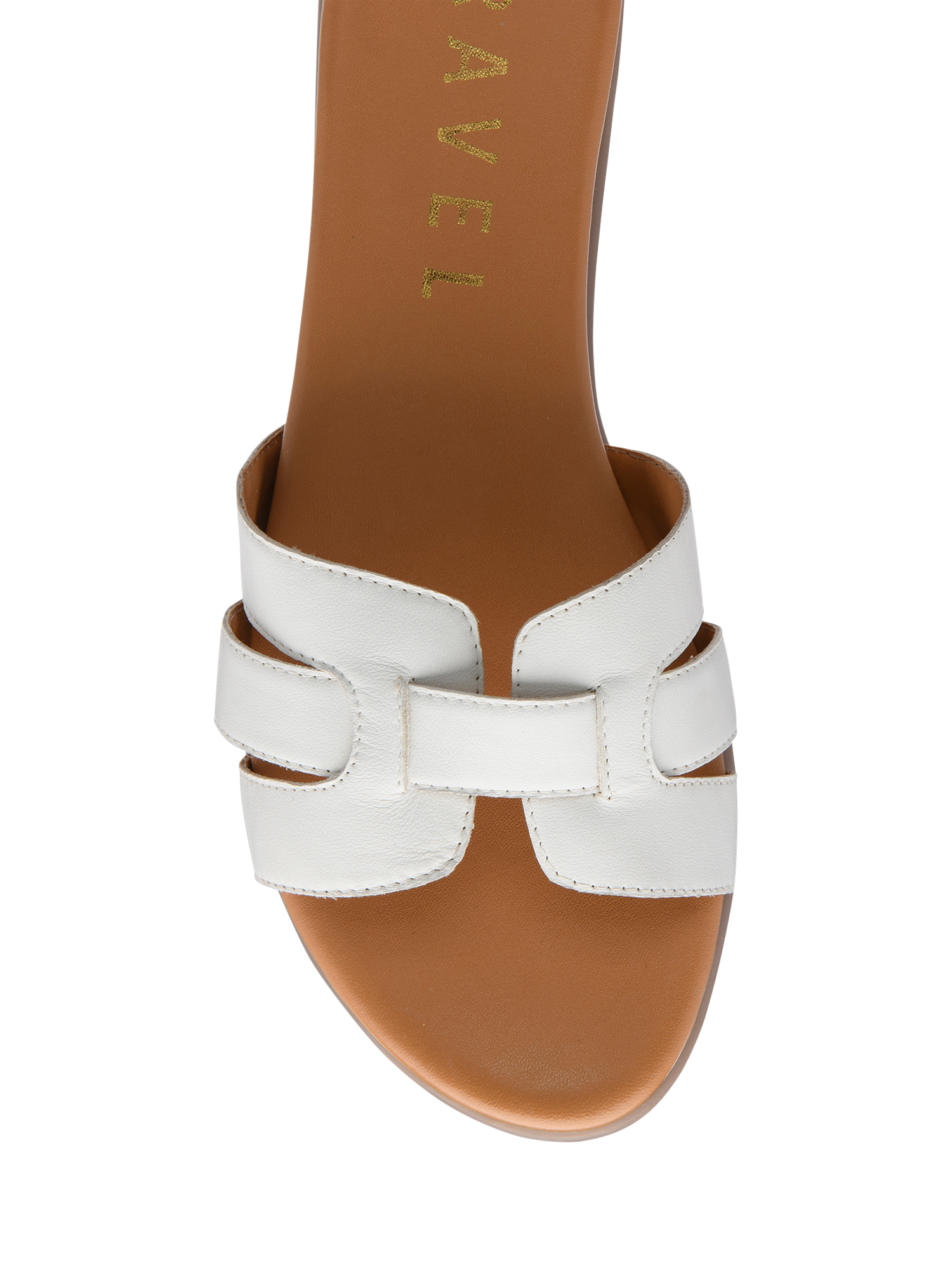 Ravel Hazon Leather Slider Sandals, White