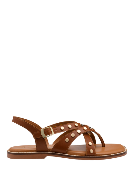 Ravel Myton Leather Embellishment Strappy Sandals, Tan