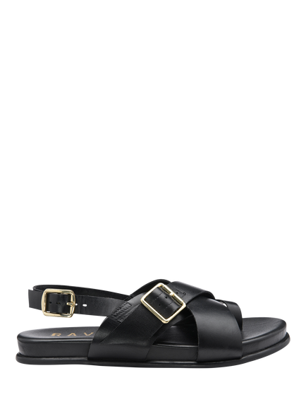Ravel Ridley Leather Strappy Sandals, Black, Black