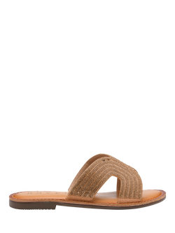 Ravel Wiske Leather Slider Sandals, Gold