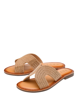 Ravel Wiske Leather Slider Sandals - view 2, Gold