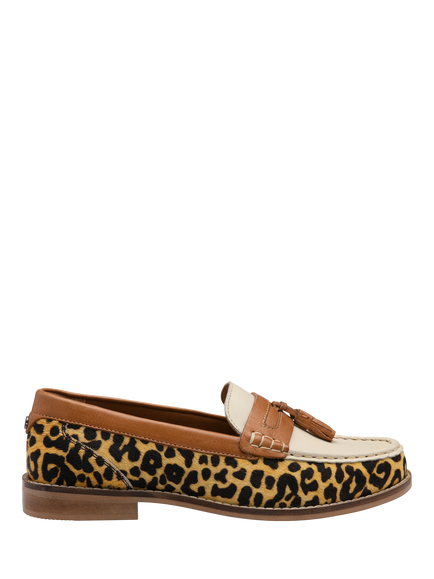 Ravel Airton Leather Tassel Loafers, Tan/Leopard, Tan/Leopard