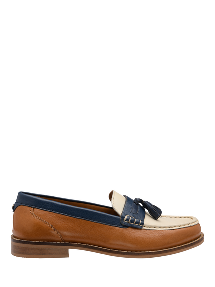 Ravel Airton Leather Tassel Loafers, Tan/Navy, Tan/Navy