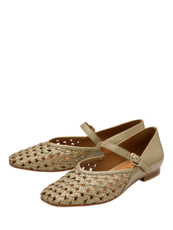Ravel Ordley Woven Leather Mary Janes - view 2, Gold