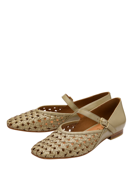 Ravel Ordley Woven Leather Mary Janes - view 2, Gold