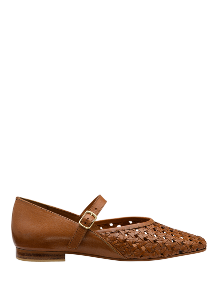 Ravel Ordley Woven Leather Mary Janes, Tan