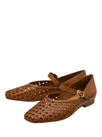 Ravel Ordley Woven Leather Mary Janes - view 2, Tan