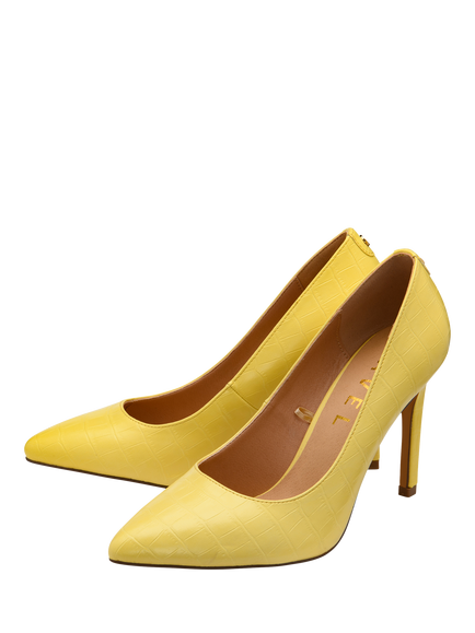 Ravel Edson Stiletto Heel Court Shoes - view 2, Yellow