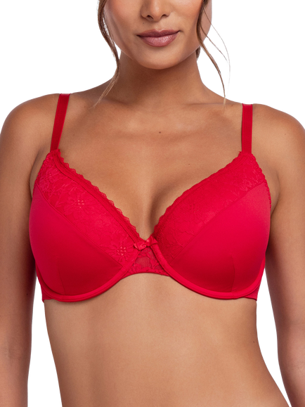 Dorina Sonia Padded Demi Bra, Red, Red