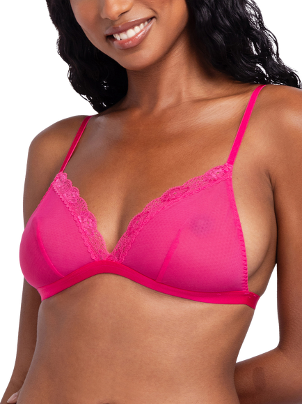 Dorina Misha Non Padded Bralette, Pack of 3, Fuchsia/Pink/Black, Fuchsia/Pink/Black
