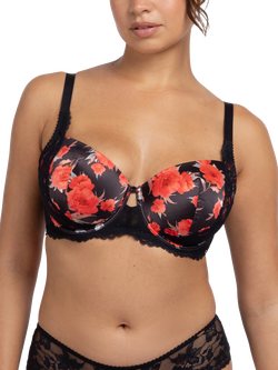 Dorina Anahi Floral Padded Demi Bra, Black/Multi, Black/Multi
