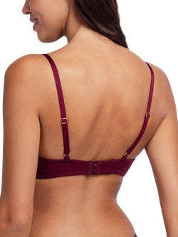 Dorina Origins Shimmer Mesh Push Up Plunge Bra, Berry Noir - view 2, Berry Noir