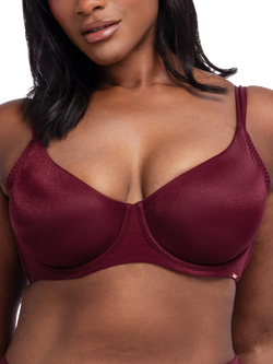 Dorina Origins Shimmer Mesh Non Padded Full Coverage Bra, Berry Noir, Berry Noir
