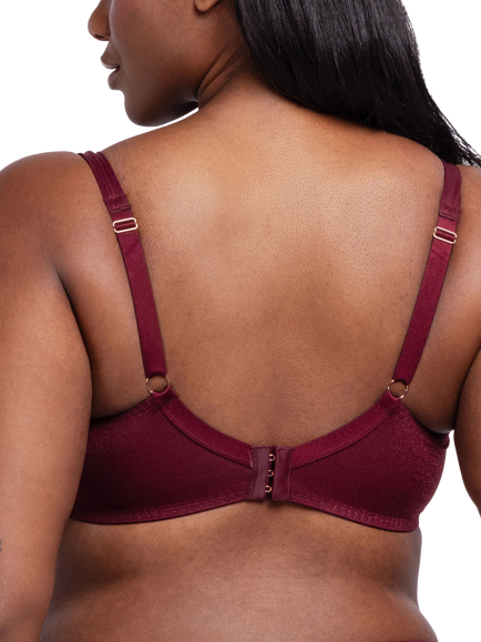 Dorina Origins Shimmer Mesh Non Padded Full Coverage Bra, Berry Noir - view 2, Berry Noir