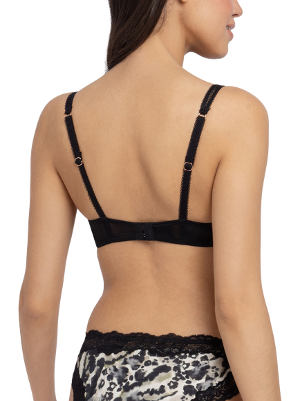 Dorina Origins Print Padded Push Up Plunge Bra, Black - view 2, Black