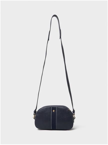 Crew Clothing Heritage Leather Camera Bag, Navy Blue, Navy Blue