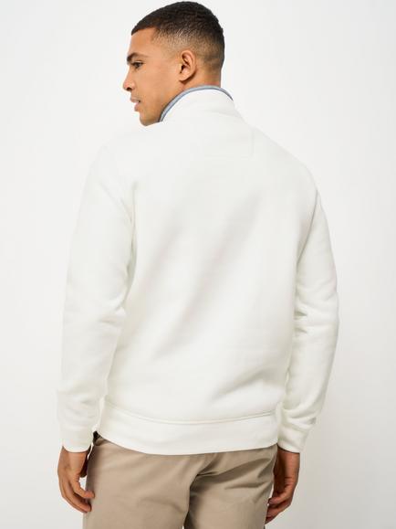 Crew Clothing Half-Zip Sweatshirt, Winter White - view 2, Winter White