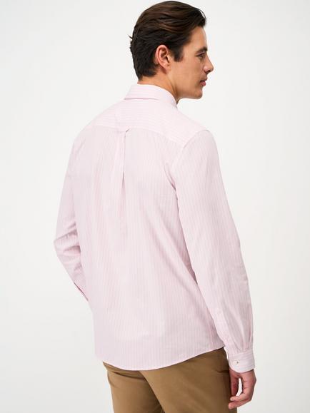 Crew Clothing Cotton Regular Fit Stripe Shirt, Pastel Pink - view 2, Pastel Pink