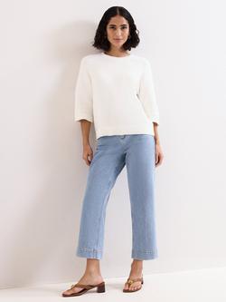 Phase Eight Petite Lexi Crop Jeans, Light Blue Wash - view 2, Light Blue Wash