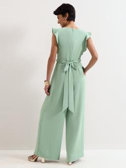 Phase Eight Petite Ayla Ruffle Jumpsuit - view 2, Green