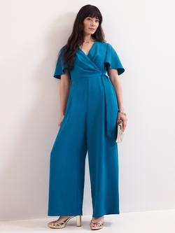 Phase Eight Petite Julissa Wide Leg Jumpsuit, Blue