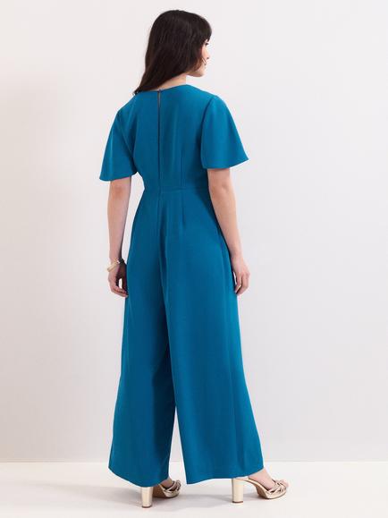 Phase Eight Petite Julissa Wide Leg Jumpsuit - view 2, Blue