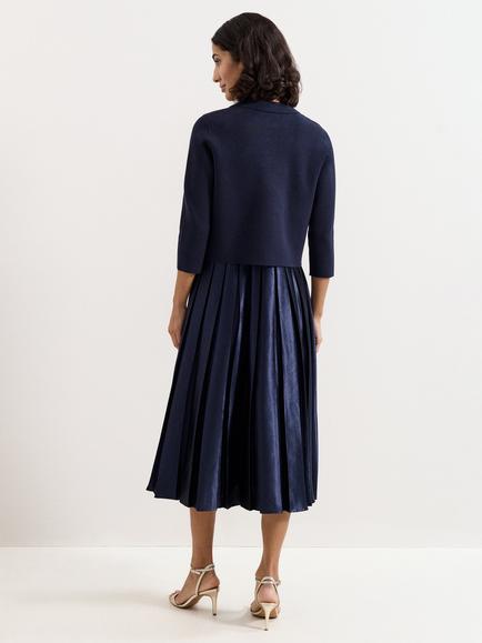 Phase Eight Penny Jacket Knit Dress, Navy - view 2, Navy