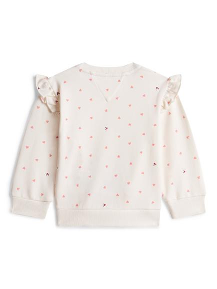 Tommy Hilfiger Baby Cotton Blend Heart Print Sweatshirt, White Natural - view 2, White Natural