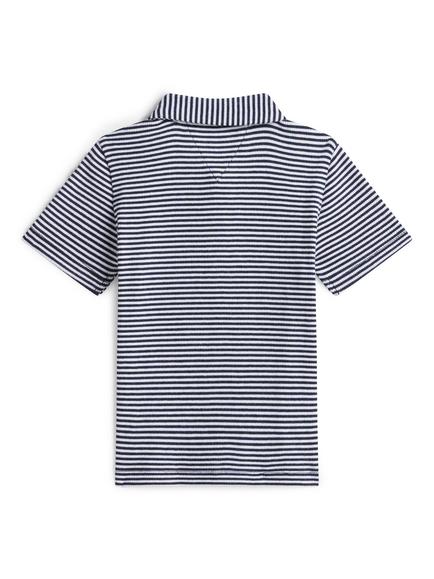 Tommy Hilfiger Kids' Short Sleeve Striped Polo Shirt, Blue/Multi - view 2, Blue/Multi