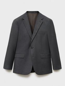 Mango Milan Tailored Single Button Blazer, Grey, Grey