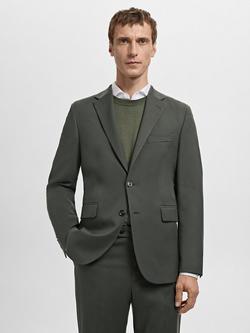 Mango Slim Fit Single Breasted Blazer, Khaki, Khaki