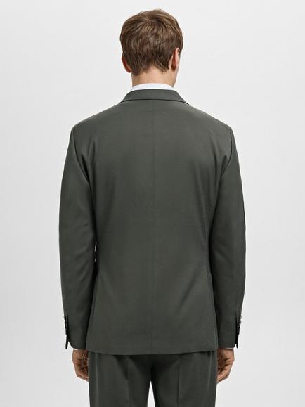 Mango Slim Fit Single Breasted Blazer, Khaki - view 2, Khaki