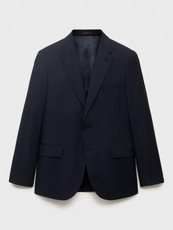 Mango Slim Fit Single Breasted Blazer, Navy, Navy