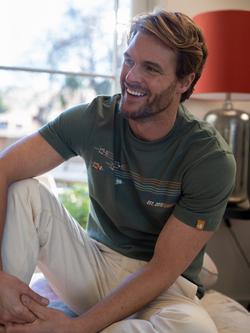 Brakeburn Nutley Graphic Cotton T-Shirt, Green - view 2, Green