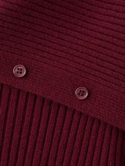 Mango Asymmetric Neck Ribbed Cardigan, Red - view 2, Red