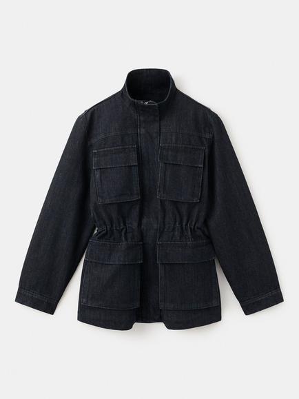 Mango Cinched Waist Utility Jacket, Blue, Blue