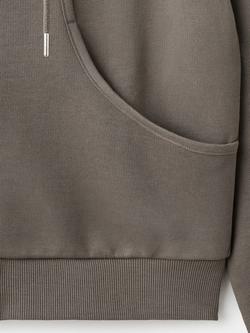 Mango Oversized Pockets Cropped Hoodie, Grey - view 2, Grey