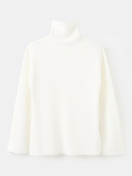 Mango Funnel Neck Ribbed Jumper, Off White, Off White