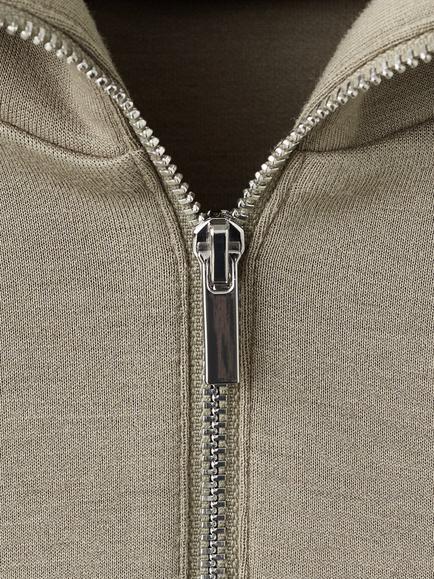 Mango Half Zip Long Sleeve Sweatshirt, Khaki - view 2, Khaki