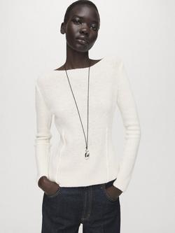 Mango Boat Neck Seam Detail Jumper, Raw