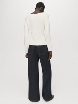 Mango Boat Neck Seam Detail Jumper - view 2, Raw