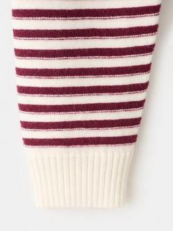 Mango Collar Stripe Jumper, Raw/Multi - view 2, Raw/Multi