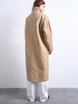Topshop Funnel Neck Trench Coat, Beige - view 2, Beige
