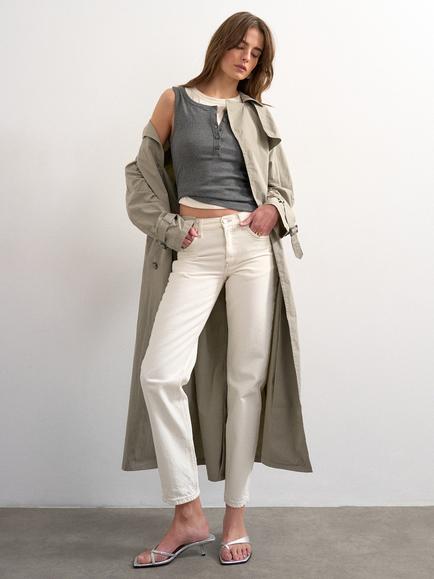 Topshop Runway Straight Leg Jeans, White, White