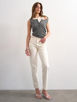 Topshop Runway Straight Leg Jeans, White - view 2, White