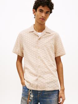 Tommy Hilfiger Short Sleeve Woven Shirt, Natural, Natural
