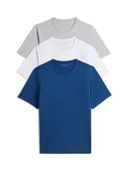 Tommy Hilfiger Signature Crew Neck T-Shirts, Pack of 3, Blue/Multi