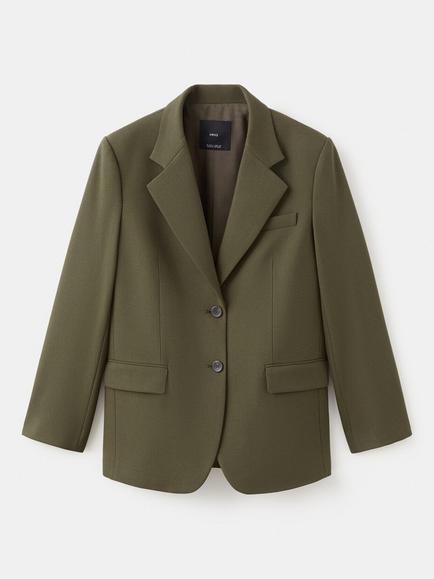 Mango Tailored Single Breasted Blazer, Khaki, Khaki