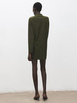 Mango Button Shoulder Jumper Mini Dress, Khaki - view 2, Khaki