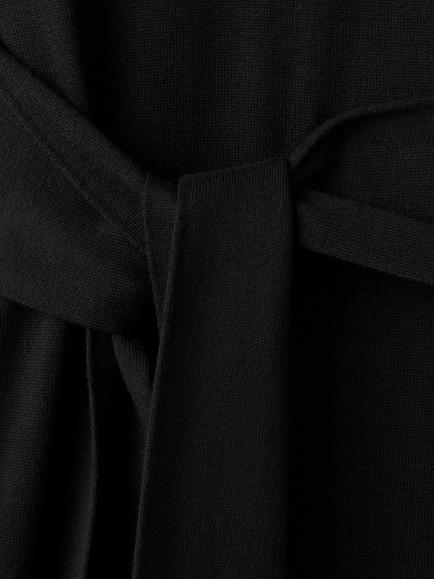 Mango Tie Belt Knit Midi Dress, Black - view 2, Black